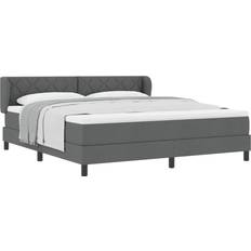 vidaXL Boxmadras Med Topmadras Mørkegrå 180 x 200 cm Kontinentalseng