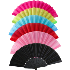 Shein 1pc/10pcs Solid Color Flat Plastic Fan