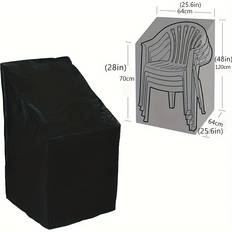 210d Outdoor Chair Cover Black With Tie Fastener