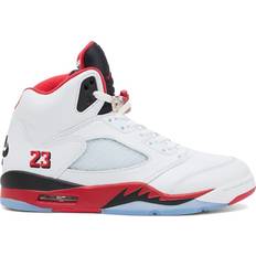 Jordan 5 Retro Tongue - White/Fire Red/Black
