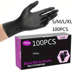 Powder-Free Disposable Nitrile Gloves - Black