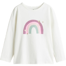 24-36M Överdelar Barnkläder H&M Printed Jersey Top - White/Rainbow (1303341001)