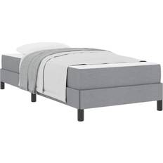 100 cm Kontinentalsenge vidaXL Box Spring Seng Med Madras Lysegrå 100 x 200 cm Kontinentalseng