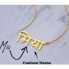 Jewellery Shein Hindi Name Necklace For Women Custom Sanskrit - Jewelry