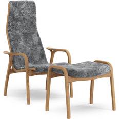Lamino oljad ek Swedese Lamino Och Fotpall Scandinavian Grey Fåtölj 101cm 2st