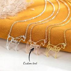 Jewellery Shein Personalized Horse Silhouette Necklace Animal Memorial - Horse Jewelry