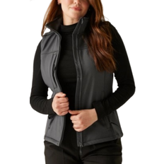 Stretch - Women Vests Regatta Women's Flux Softshell Body Warmer - Seal Grey Black