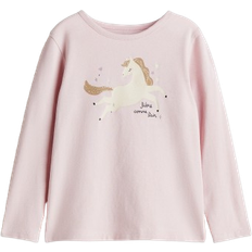 24-36M Överdelar Barnkläder H&M Printed Jersey Top - Light Pink/Horse (1303341002)