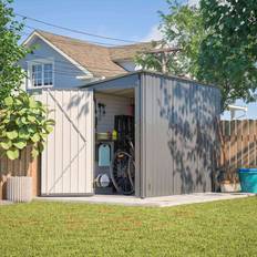 Birchtree Metal Bike Shed 4x8FT Waterproof Lockable Garden Shed Pent Grey (Building Area )