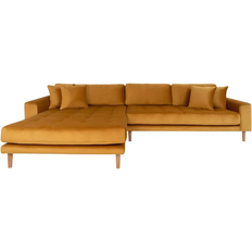 House Nordic Lido Velvet Mustard Yellow Sofa 290cm 4 personers