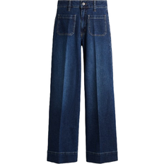 H&M Wide High Jeans - Mörk Denimblå