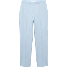 Mango Straight Suit Trousers - Sky Blue
