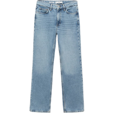 Mango Matilda Medium Rise Straight Fit Jeans - Medium Blue