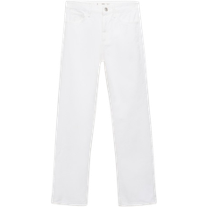 Mango Matilda Medium Rise Straight Fit Jeans - White