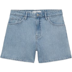 Mango Dame Shorts Mango Straight Denim Shorts with High Waist - Light Blue