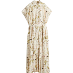 H&M Dame Skjortekjole Med Knytebelte - Lys Beige