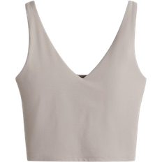 H&M Medium Support Yoga Bra with SoftMove Lycra - Warm Grey