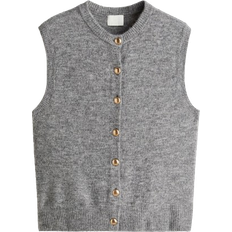 Women - Wool Vests H&M Fine-Knit Waistcoat - Grey marl
