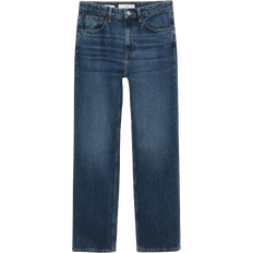 Mango Matilda Medium Rise Straight Fit Jeans - Dark Blue