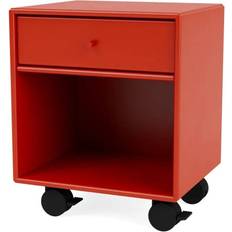 Montana Furniture Dream Castors Rosehip/Black Bedside Table 30x35.4cm