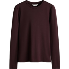 H&M Long Sleeved Microfibre Top - Burgundy
