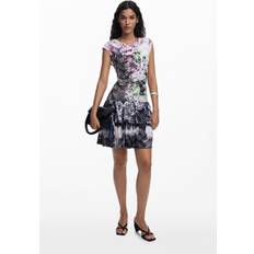 Desigual Klänningar Desigual Klänning - Mörklila/Svart/Vit