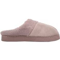 Velour Style Open Back Mule Slippers - Fawn
