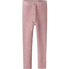 Lilla Strømpebukser & Stay-ups Name It Ribstrik Leggings - Pastellilla
