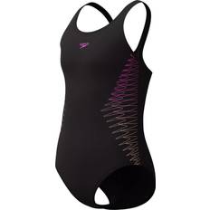 Nylon Children's Clothing Speedo Kids Sporty Muscleback Swimsuit - Black/Peach