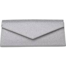 Silver Bags Paradox London Daryna Glitter Envelope Clutch Bag - Silver