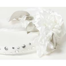 Hvid Pandebånd Børnetøj Monnalisa White Headband For Girl With Flowers - Yellow Cream