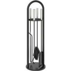 Fireplace Accessories OutSunny 5 PCS Metal Fireside Companion Set Silver