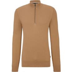 BOSS Embrando-P Quarter Zip Sweater Top - Beige