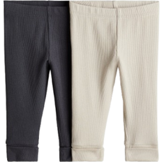 H&M Adjustable Fit Leggings 2-pack - Natural White/Dark Grey (1107148001)