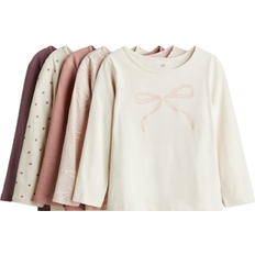 Långa ärmar T-shirts Barnkläder H&M 5-Pack Långärmad Bomullströja - Flicka