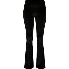 Urban Classics Leggings Urban Classics Velvet High Waist Bootcut Leggings - Svart
