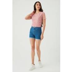 Ruched Detail Mesh Body - Pink