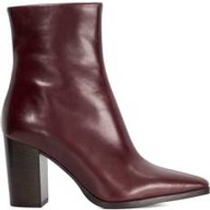 Patent Leather Boots Dune London Patently Leather Ankle Boots - Burgundy