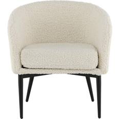 Venture Design Fluffy White Armchair 71cm