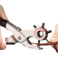 Shein Easy-Use Round Hole Punch Pliers, Household Belt/Bag/Leather Puncher, Dual-Lever Structure, CrV Professional-Grade Punch Head, Adjustable 6 Hole Sizes, Anti-Rust Design, Suitable For Leather, Cardboard, Cards And More Materials Revolving Punch Plier