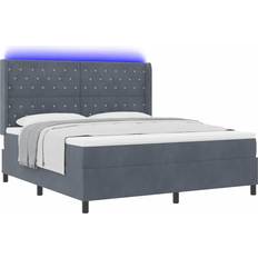 Senge & Madrasser vidaXL LED Boxspring Seng Med Madras 180 x 200 cm Fløjl Kontinentalseng