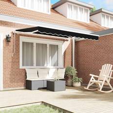 Sort Terrassemarkiser vidaXL Utrækkelig Markise Sort 350 x 200 cm Aluminium