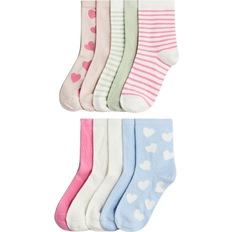H&M Socks 10-pack - Light Blue/Pink Hearts (1268623009)