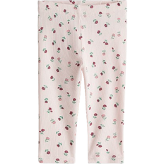 9-12M Trousers Children's Clothing H&M Ribbed Cotton Leggings - Light Pink/Floral (1294766003)