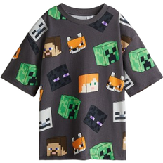 H&M Printed T-shirt - Dark Grey/Minecraft (1117472123)