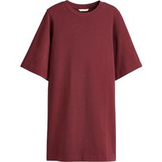 H&M Cotton T-shirt Dress - Burgundy