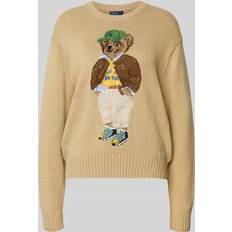 Polo Ralph Lauren Dam Kläder Polo Ralph Lauren Stickad Tröja Med Björnmotiv - Brun/Gul/Grön