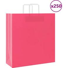 Pink Indpakningsmaterialer vidaXL Papirposer 250 Stk Med Håndtag 45x17x48 cm Lyserød