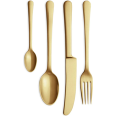 Guld Bestickset Georg Jensen Copenhagen Matt Gold Cutlery Set 4pcs