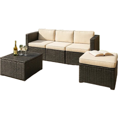 Dakota Fields Myah - Black Outdoor Lounge Set, 1 Table incl. 3 Sofas